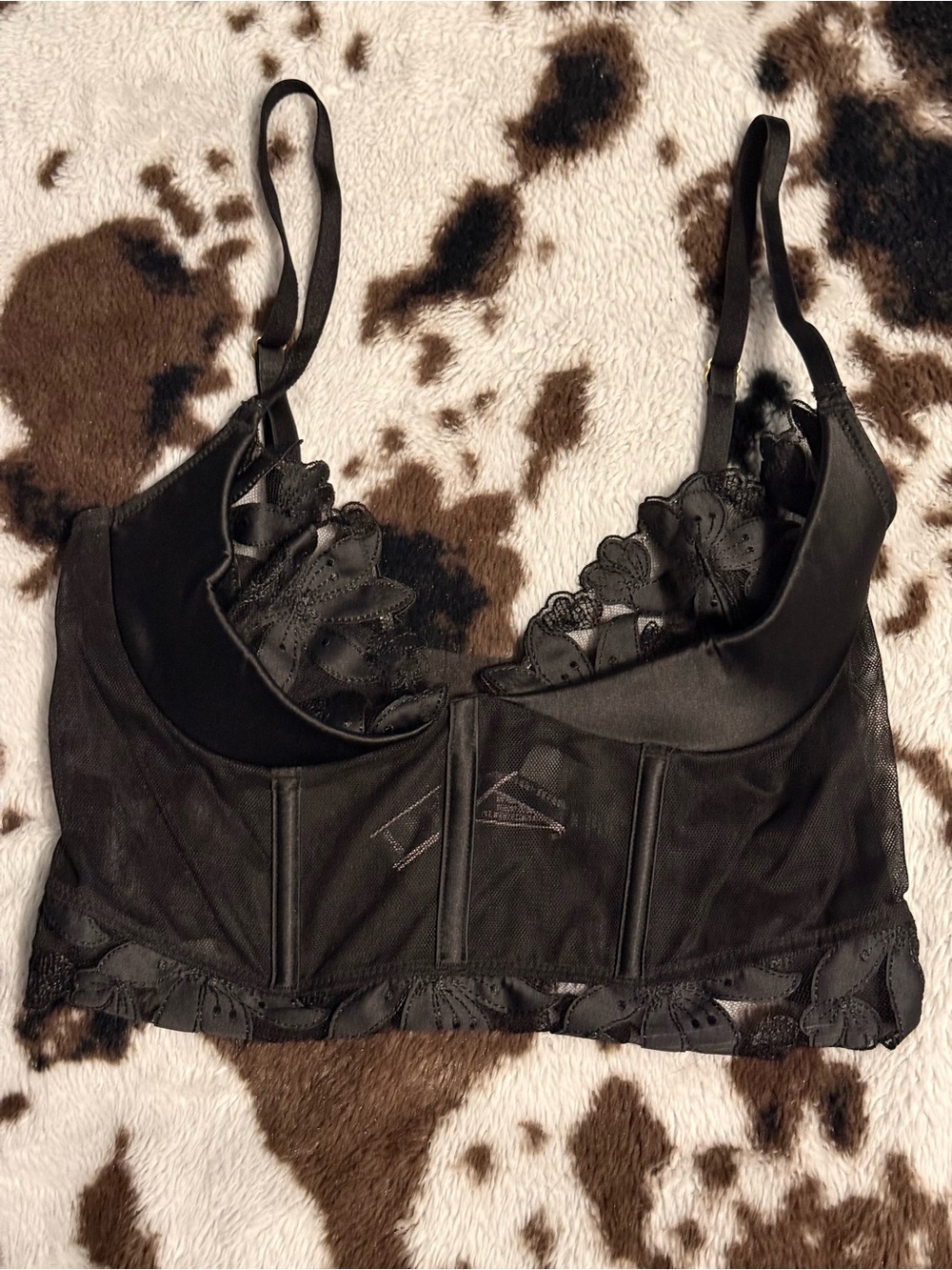 Victoria's Secret Black Lace Longline Bralette